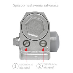 Hydraulický zatvárač, max dvere 850 mm a 45 kg, Al, šedý Hydraulický zatvárač, max dvere 850 mm a 45 kg, Al, šedý